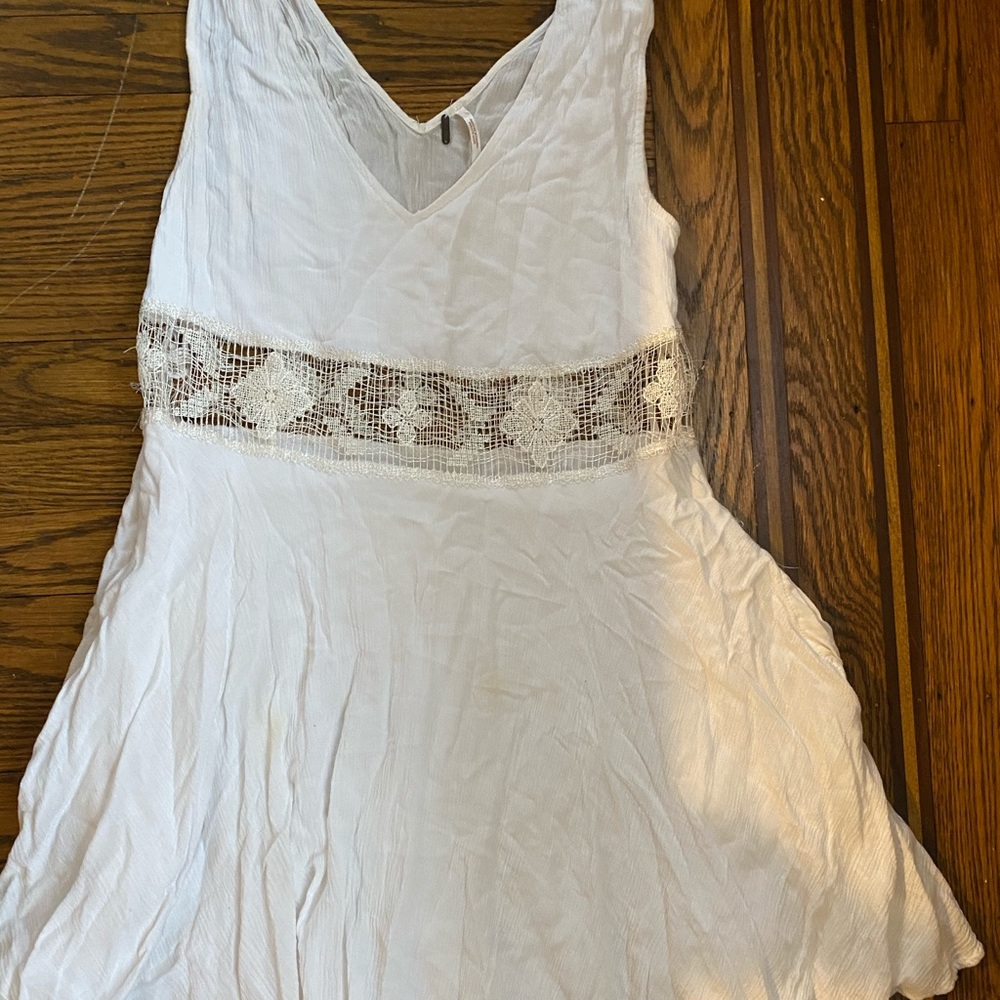 White Free People Dress with middle cut out